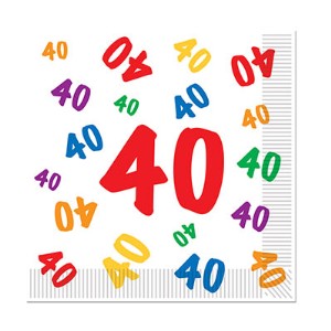 40th Birthday Luncheon Napkins, 16 Pack