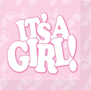 It's a Girl 2-Ply Luncheon Napkins, 16 Count