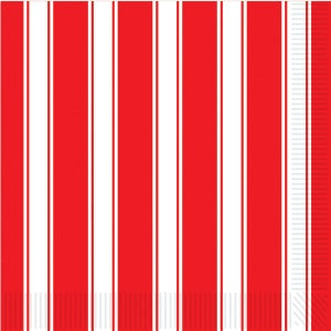 Red & White Striped Luncheon Napkins, 16 Count
