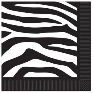 Zebra Print 2-Ply Beverage Napkins, 16 Count