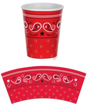 BANDANA BEVERAGE CUPS 8/PK 9OZ MIN 3