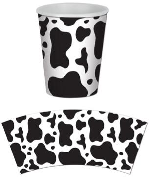 Cow Print 9 oz Beverage Cups, 8 Count