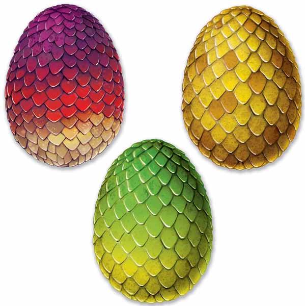 DRAGON EGG CUTOUTS 3/PKG 17" 2 SIDES