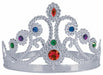 Silver Adjustable Jeweled Plastic Queen Crown