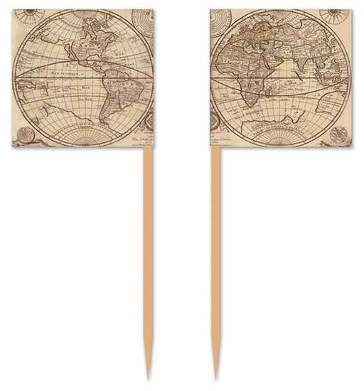 Around the World Double-Sided Party Picks, 50 Count