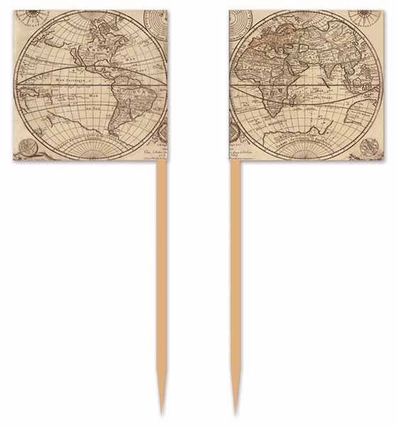 Around the World Double-Sided Party Picks, 50 Count