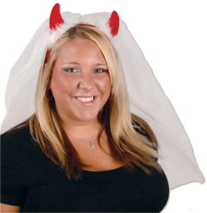 Devil Horns Headband with Veil