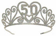 Glittered Metal 50th Birthday Tiara