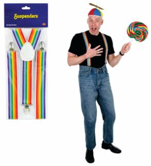 Adjustable Rainbow Suspenders, One Size