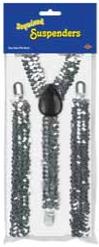 Silver Sequined Suspenders