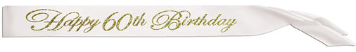 Glittered Happy 60th Birthday Sash