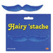 Blue Hairy Stache Self-Adhesive Mustache, 5.5 Inches