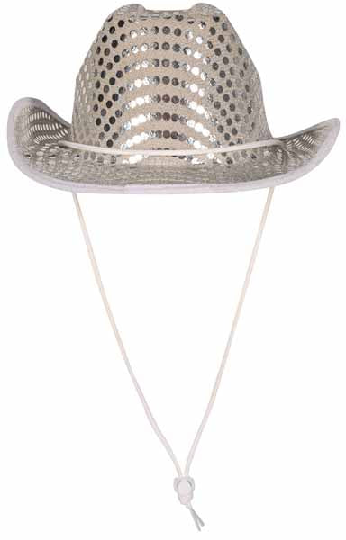 Silver Sequined Cowboy Hat