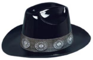 Black Plastic Cowboy Hat