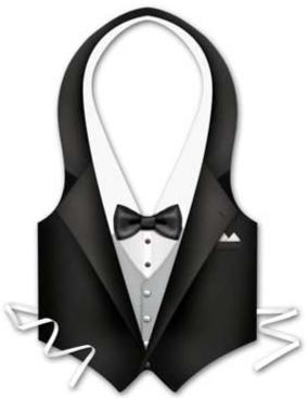 Plastic Tuxedo Vest for Awards Night Parties