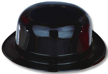 Black Plastic Derby Hat