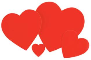 Assorted Red Heart Decorations, 9 Count