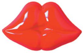 16-Inch Red Plastic Hot Lips Decoration