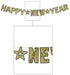 Gold Glittered Happy New Year Streamer, 8.5 ft