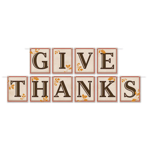 Give Thanks Thanksgiving Pennant Banner
