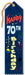 Happy 70th Birthday Award Ribbon, 2" x 8"