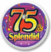 75 & Splendid 2-Inch Blinking Birthday Button