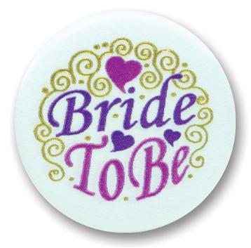 Bride to Be Satin Button, 2 Inch