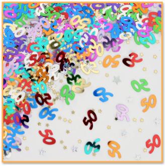 50 & Stars Confetti, 0.5 oz