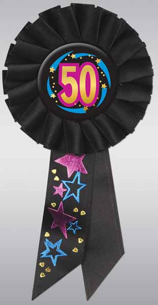 Age 50 Deluxe Birthday Rosette