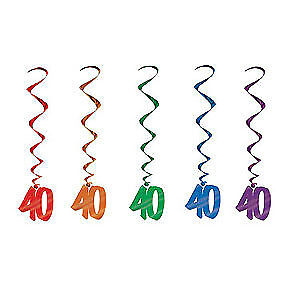 Multicolor Swirl Spectacle 40 Inch Vibrant Party Decor (5/Pk)