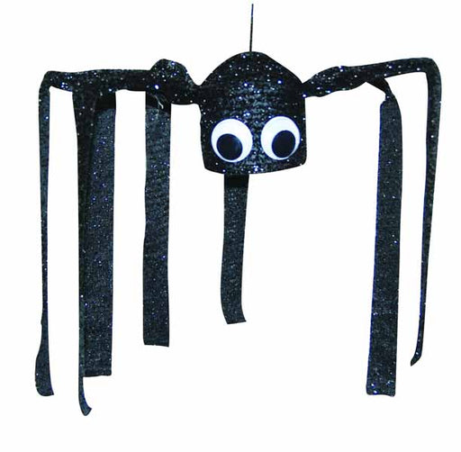 Black Shaking Spider Animated Halloween Prop