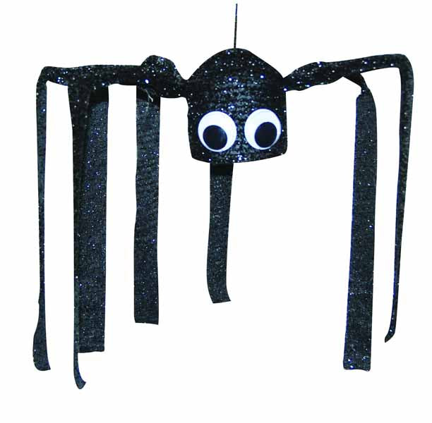 Black Shaking Spider Animated Halloween Prop