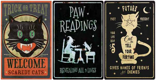 Cat-Themed Metal Sign, Assorted Designs