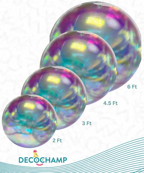 Decochamp Iridescent PVC Deco Ball Combo with Air Pump