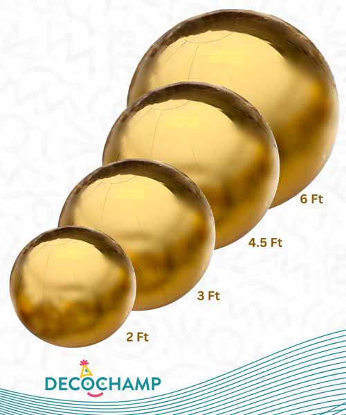DecoChamp Gold Deco Ball 5-Piece Combo with Air Pump