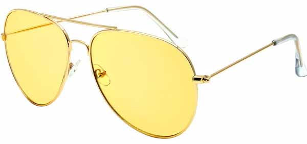 Yellow Lens Aviator Costume Glasses, 12 Pairs