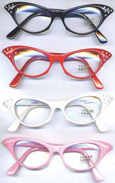 CLASSIC CAT EYE GEM RETRO GLASSES /DZ