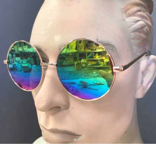 Rainbow Mirror Large Round Glasses, 12 Pairs