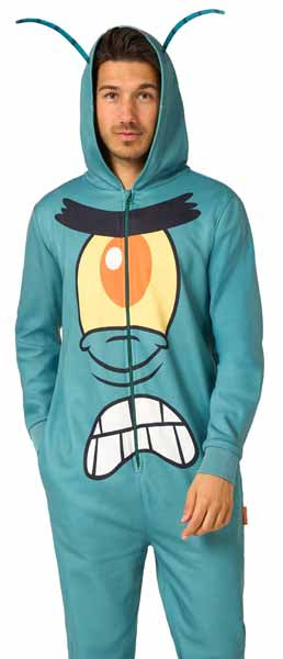 Plankton Adult Onesie Costume, Small
