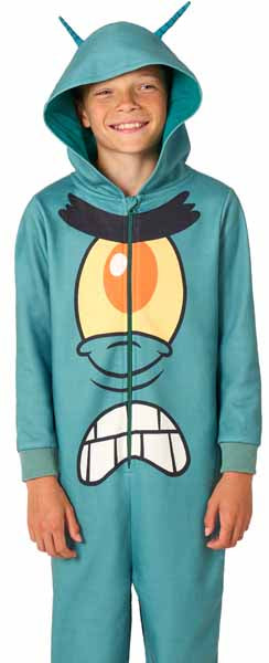 SpongeBob SquarePants Plankton Boys' Onesie Costume, Medium
