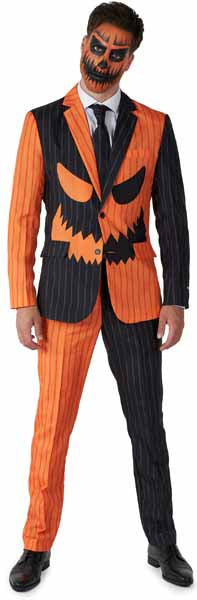 JACK-O PINSTRIPE MEN SUIT BLACK SMALL