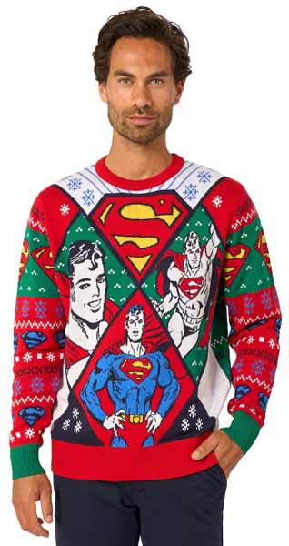 Suitmeister Superman Christmas Sweater, X-Small