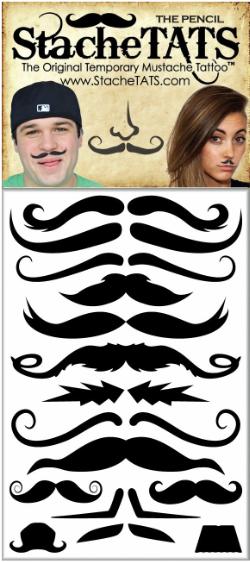 Stachetats Regular Pencil Mustache Temporary Tattoo