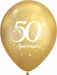 Gold “50e Anniversaire” 12-Inch Latex Balloons, 50 Pack