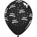 Black Happy Birthday All-Over Print Latex Balloons, 50 Count