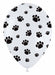 Sempertex White Paw Print 11-Inch Latex Balloons, 50 Count