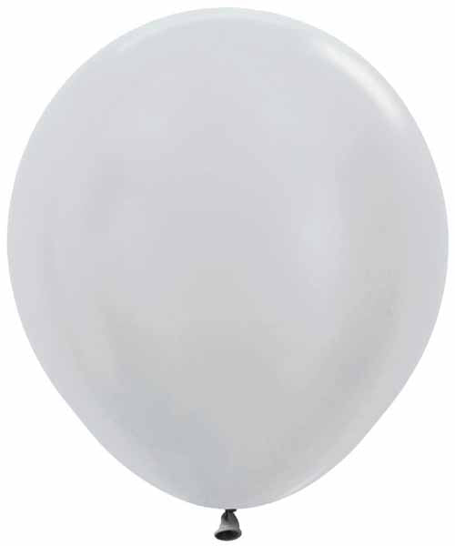 Sempertex 18-Inch Satin Silver Latex Balloons, 25 Count