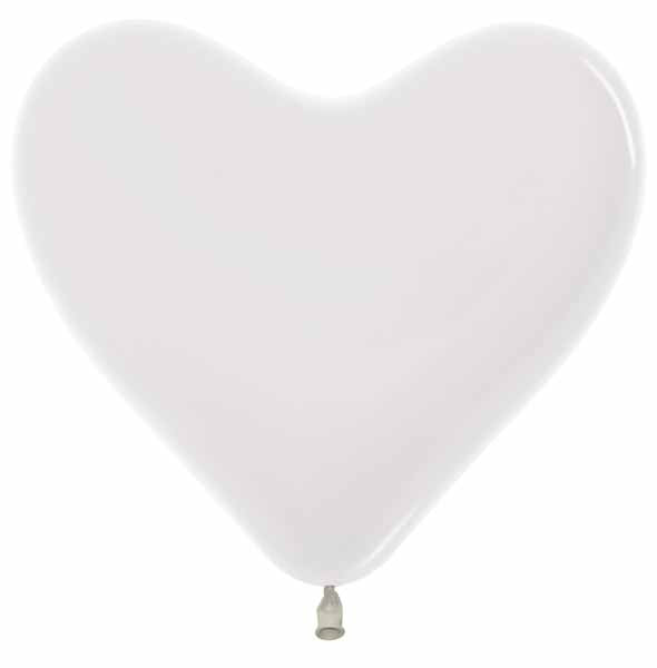 Sempertex Clear 12" Heart Latex Balloons, 50 Pack