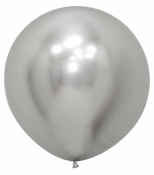 Sempertex Reflex Silver 24-Inch Latex Balloons, 10 Pack
