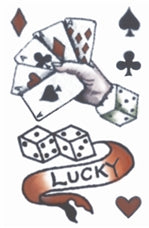 Tinsley Transfers Lucky Dice Vintage Temporary Tattoo